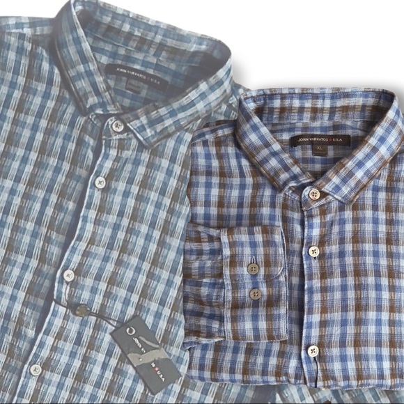 John Varvatos Star USA Fulton Gradient Check L/S Shirt - Picture 16 of 16